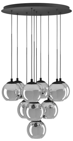Eglo 98654 - ARISCANI kábelcsillár 10xE27/40W/230V fekete/fényes króm