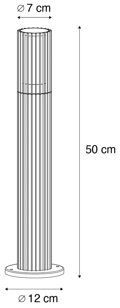 Design kültéri lámpaoszlop fekete 50 cm IP44 - Boris