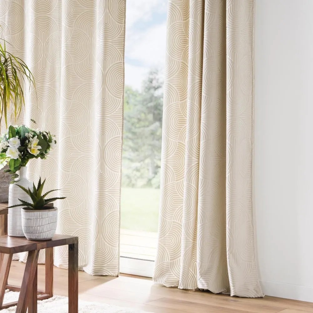 Bézs bársony függöny 135x260 cm Eva – douceur d'intérieur