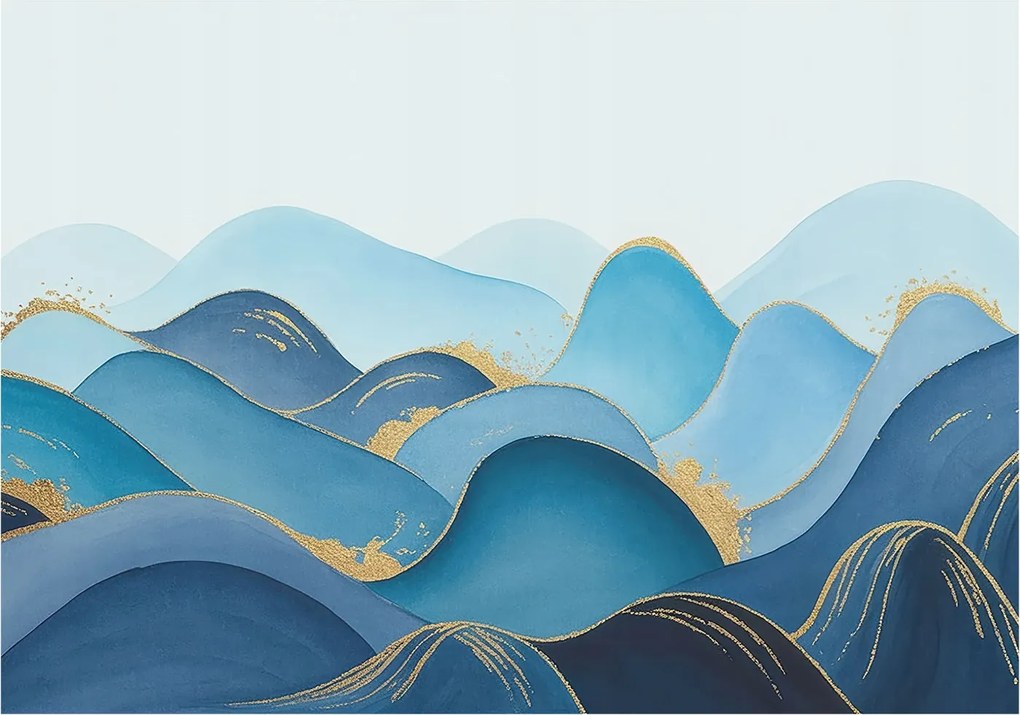 Flizelin tapéta Divatos 3D fali hullámos táj 312x219 ragasztóval