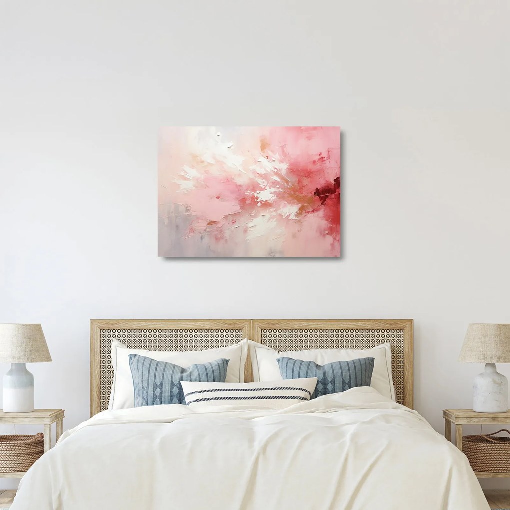 Üveg kép - Rózsaszín absztrakt (70x50 cm)