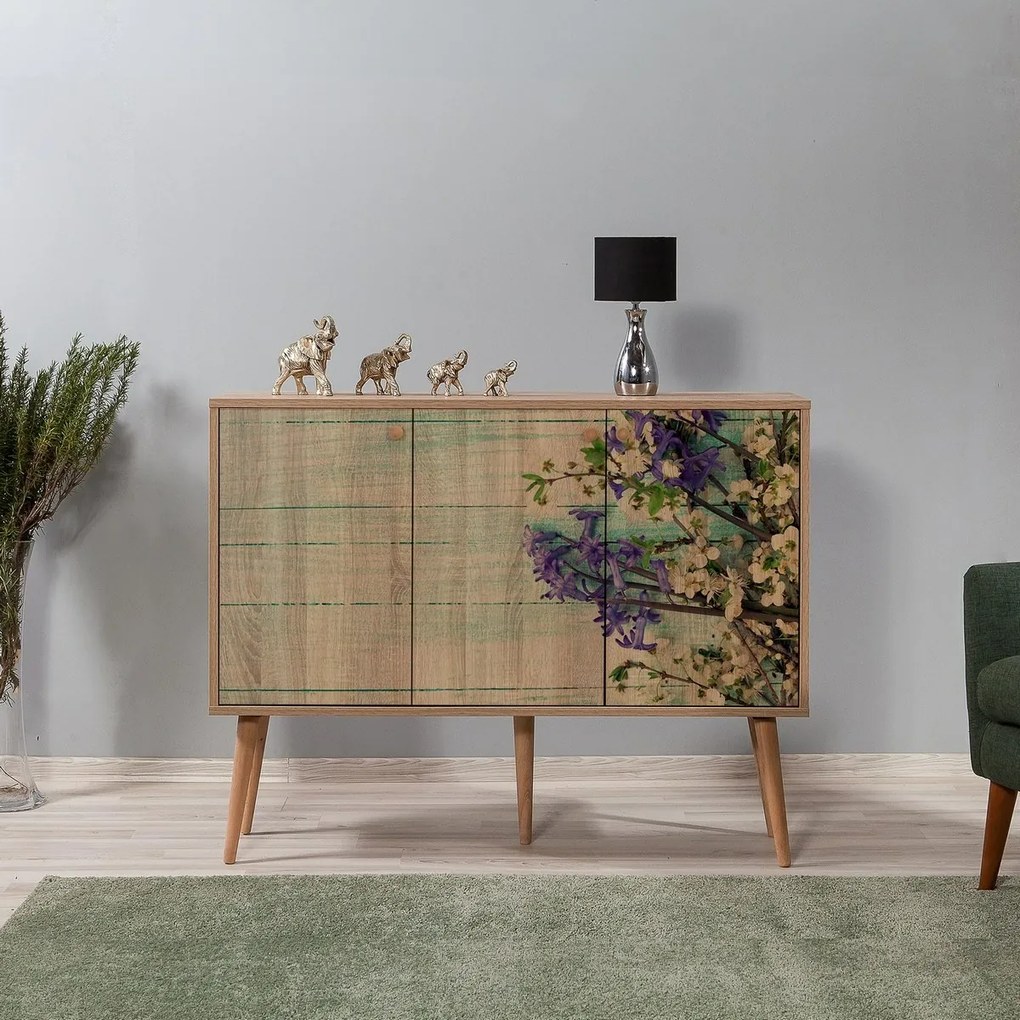 Mega Flowers Sonoma Oak szekrény