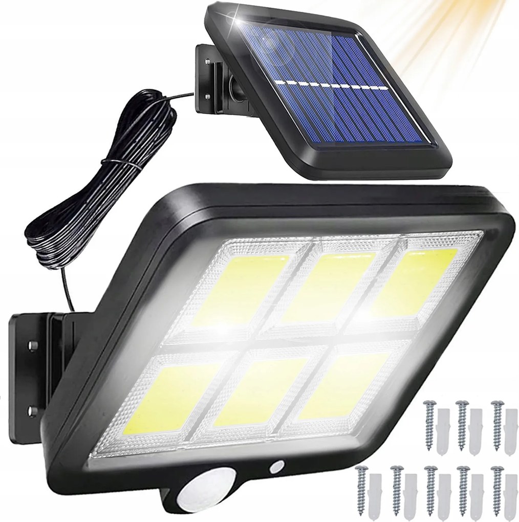 Napelemes Lámpa Külön Napelemes Szürkületi Mozgásérzékelővel 120 Led