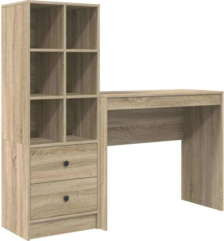 vidaXL Asztal fiókkal 2 pcs Sonoma tölgy