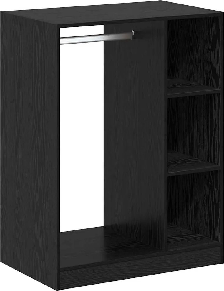 vidaXL Ruhásszekrény polcokkal tárolóval Fekete tölgy 77 x 48 x 102 cm