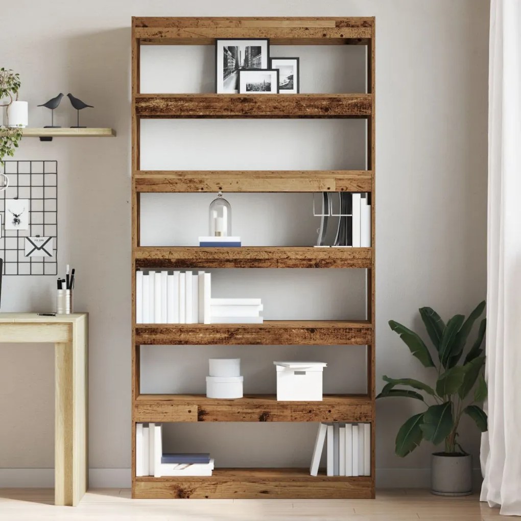 Könyvespolc Régi fa Szerelt fa 100 x 30 x 198 cm