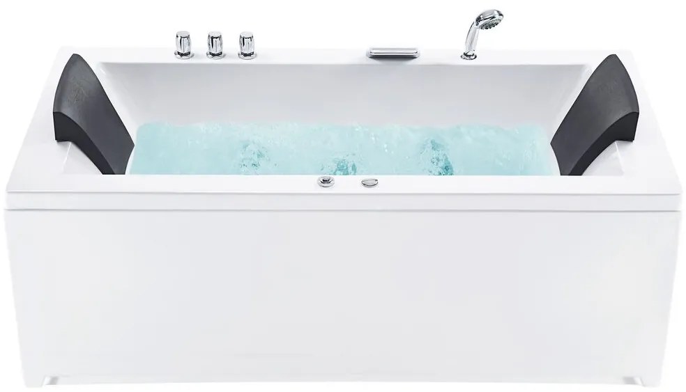 Bal oldali fehér whirlpool masszázskád LED világítással 183 x 90 cm VARADERO Beliani