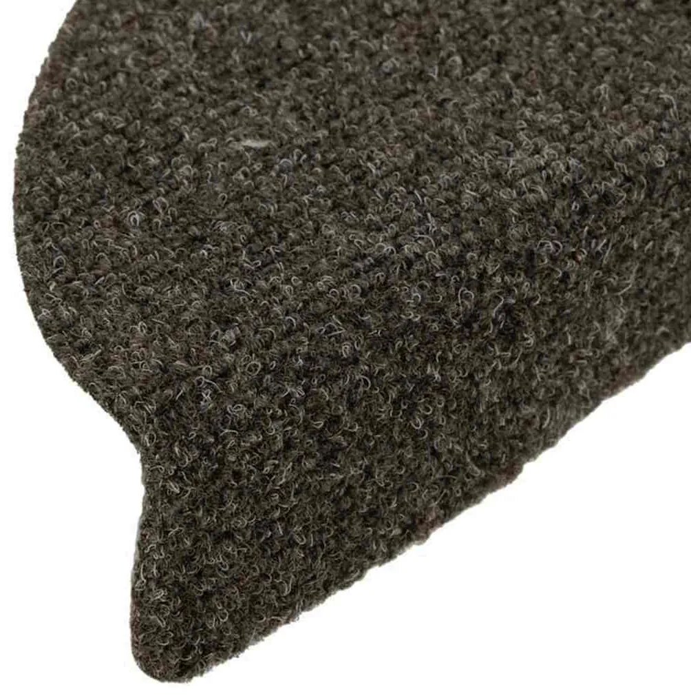öntapadós lépcsőszőnyegek 30 db 56 x 17 x 3 cm antracit félkör alakú