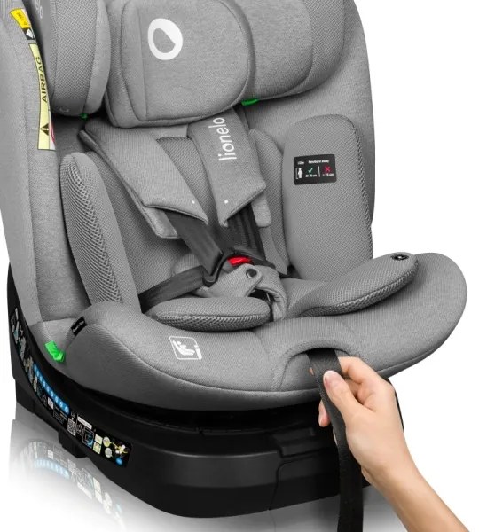 Lionelo - BRAVE i-Size forgatható autósülés alappal, 40–150 cm, Grey Stone