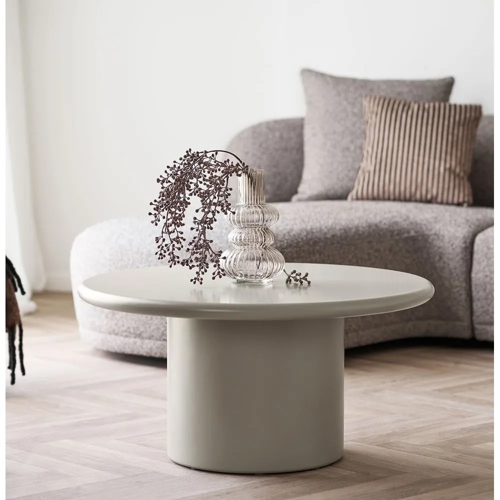 Krémszínű kerek dohányzóasztal ø 80 cm Nagano – House Nordic