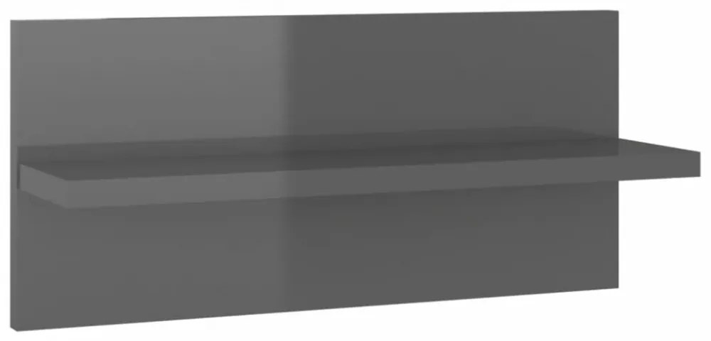 4 db magasfényű szürke fali polc 40 x 11,5 x 18 cm