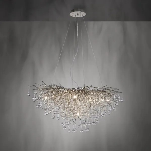 Paul Neuhaus 2192-55 - Csillár zsinóron ICICLE 10xG9/40W/230V 50x100 cm króm