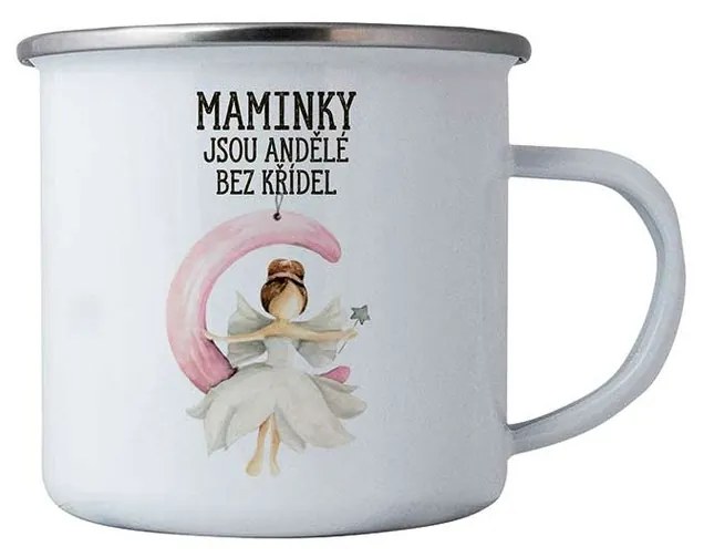 Bohemia Gifts Fém bögrés pohár - Anyák angyalok,350 ml