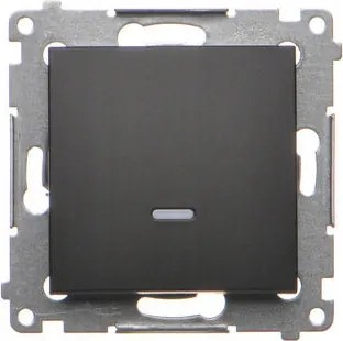 Simon 54 Egypólusú kapcsoló Led aljzattal Fekete DW1L.01/49