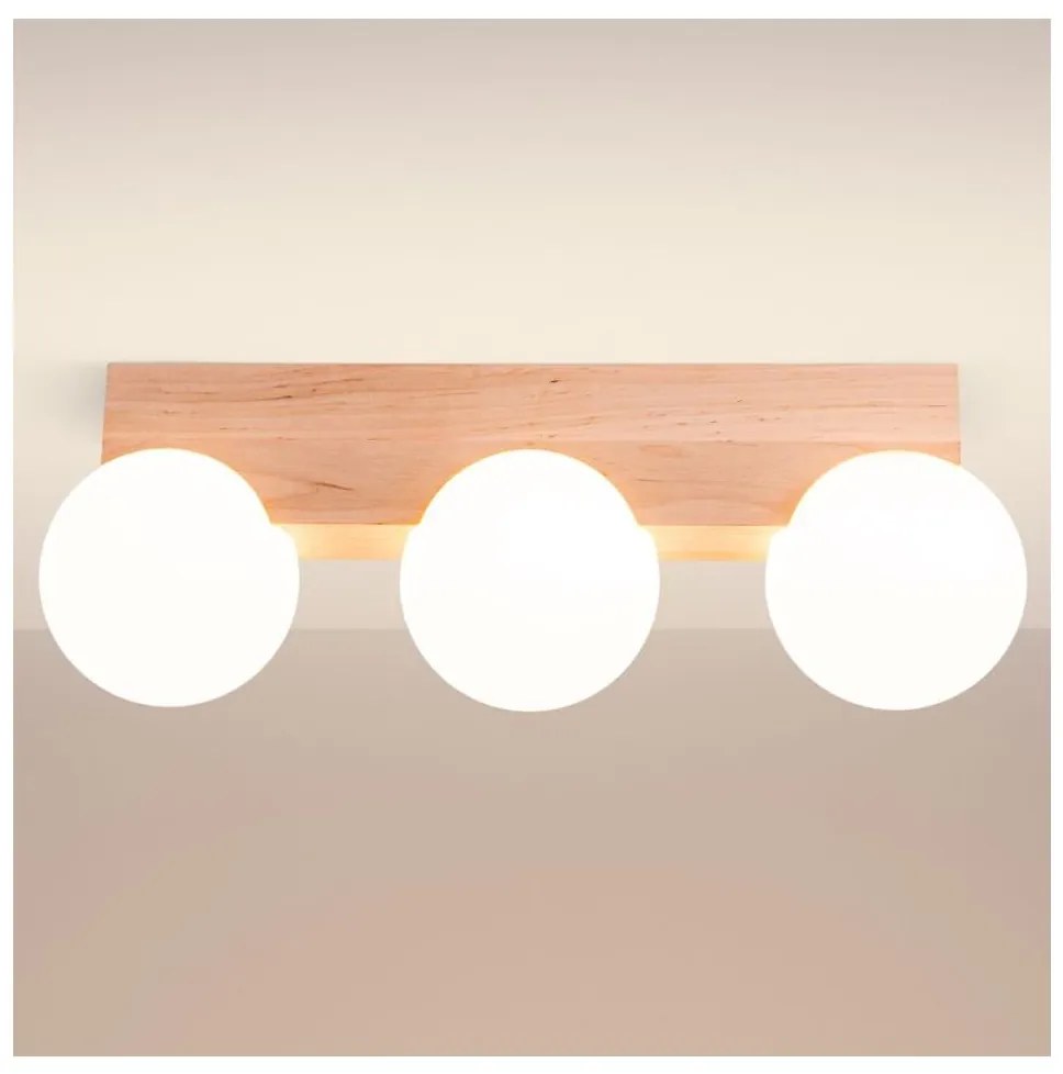 Sollux SL.1684 - Mennyezeti lámpa BULBO 3xG9/8W/230V bükkfa/fehér