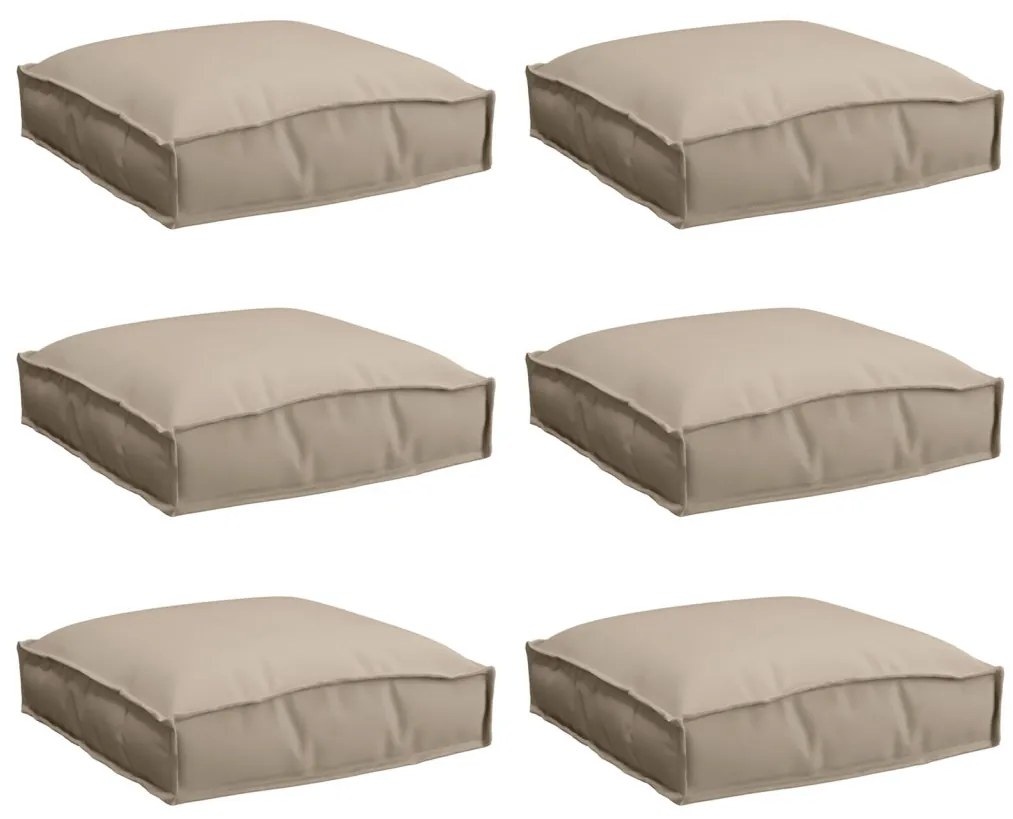 Pallet párnák ülésekhez 6 db Taupe 40x40x8 cm Oxford szövet
