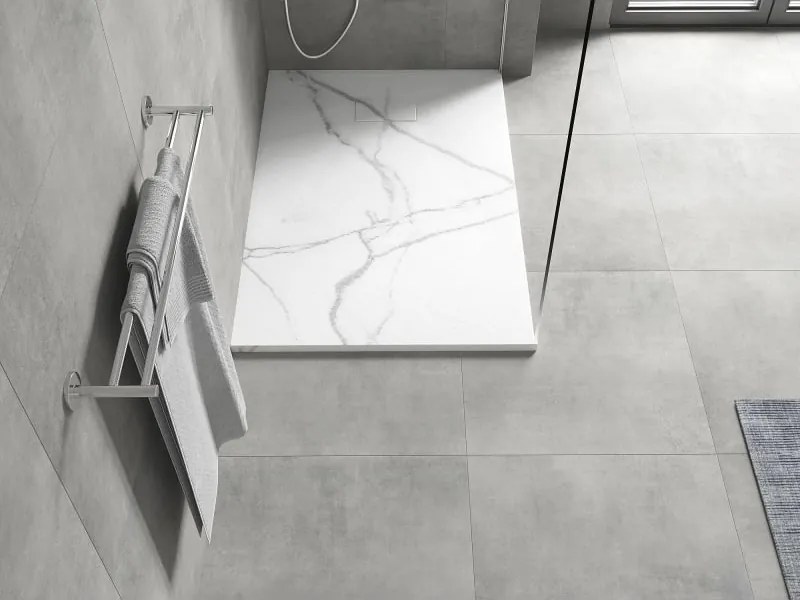 Mexen Hugo SMC 120 x 90 cm-es téglalap alakú zuhanytálca, fehér kő - 42159012