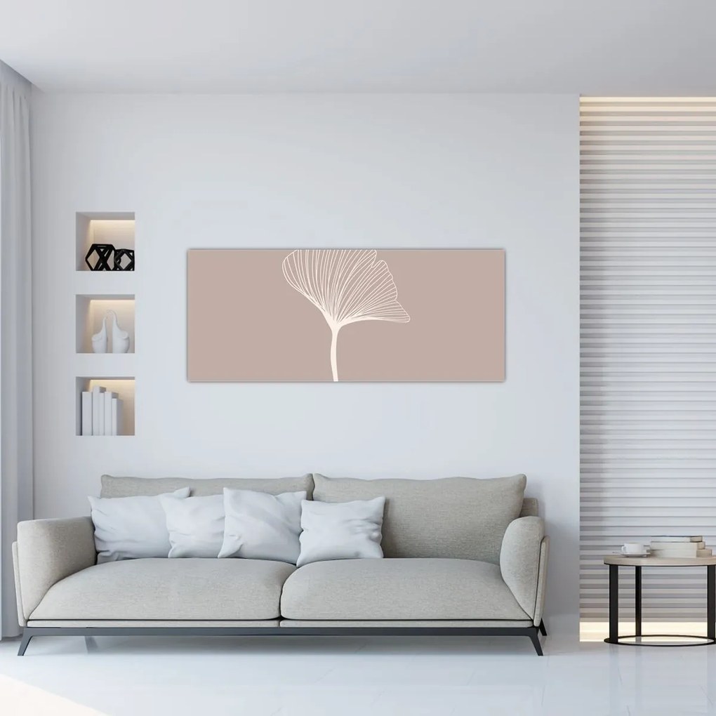 Kép - Bézs színű levelek N⁰5 (120x50 cm)