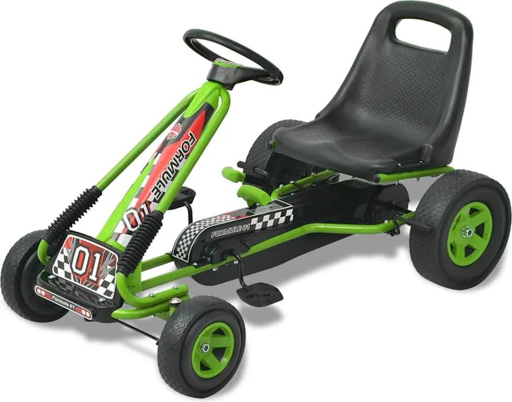 vidaXL pedálos gokart kocsi állítható üléssel zöld