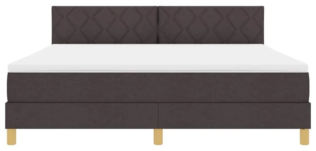 Boxspring ágy matraccal Sötét Barna 180 x 200 cm szövet