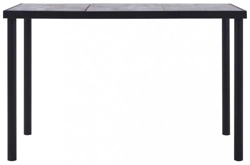 fekete és betonszürke MDF étkezőasztal 160 x 80 x 75 cm