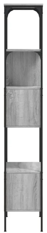5 szintes szürke sonoma szerelt fa könyvespolc 76x33x188,5 cm