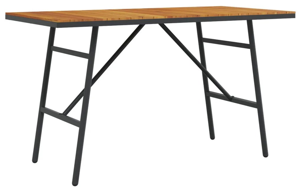 Étkezőasztal - Fekete, 110x55x62 cm, Tömör akácfából