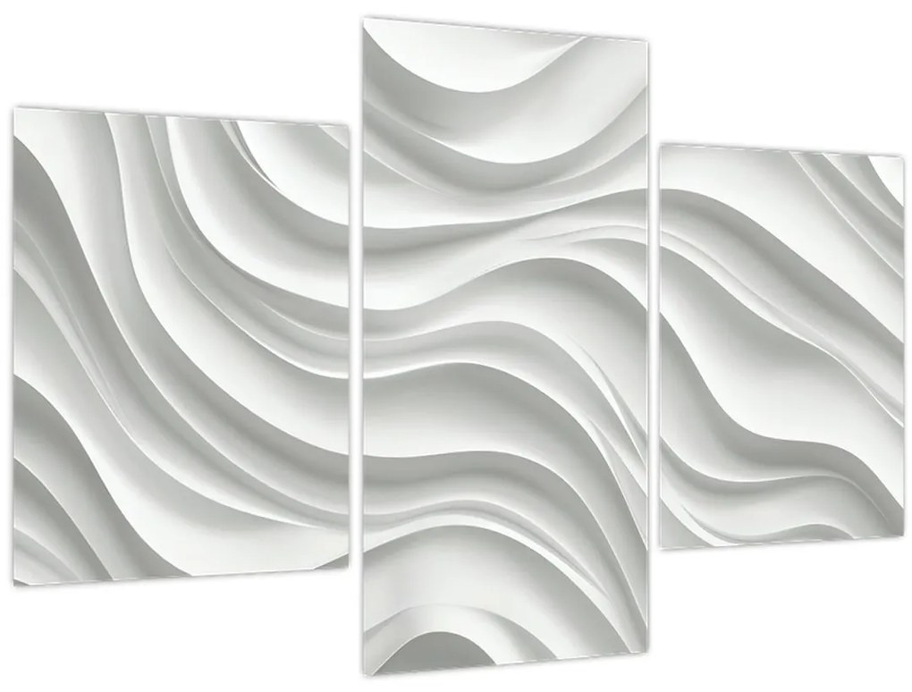 Kép - 3D fehér hullámok (90x60 cm)