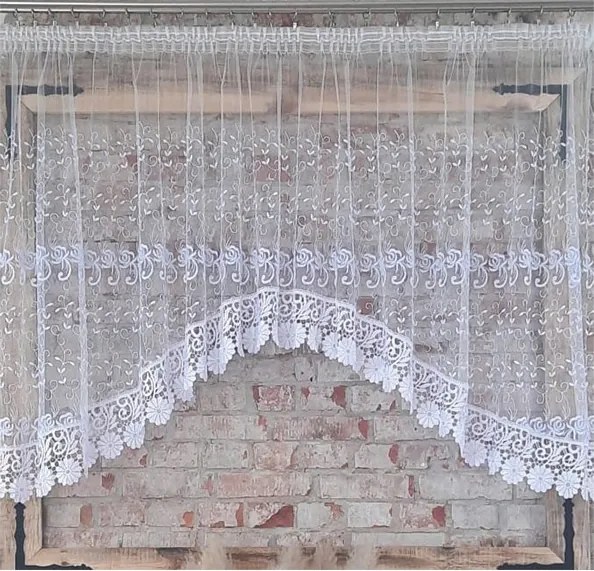 Függöny 400x140„Rózsa" ív,15cm virág