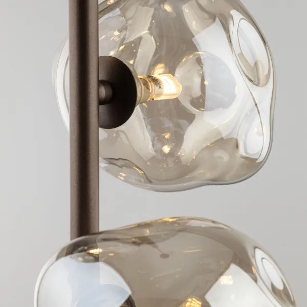 Brilagi - Kábeles csillár VULCANO 3xG9/8W/230V bronz/füstös bézs