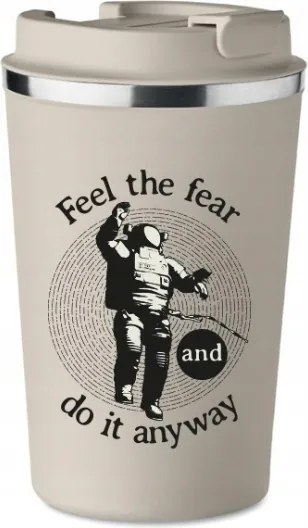 Prémium Termo Bögre bézs ajándék férfi fiú Fear KT_337