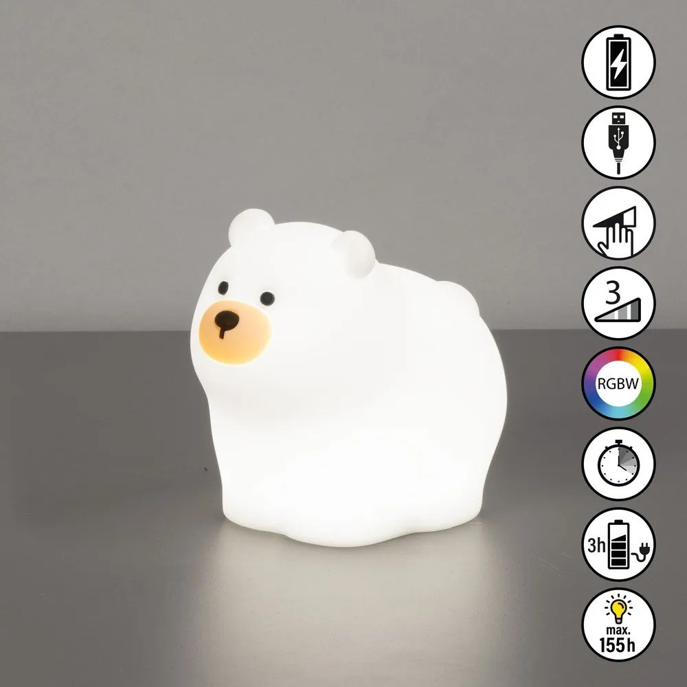 Krémszínű gyerek éjjelilámpa Knut – Fischer &amp; Honsel