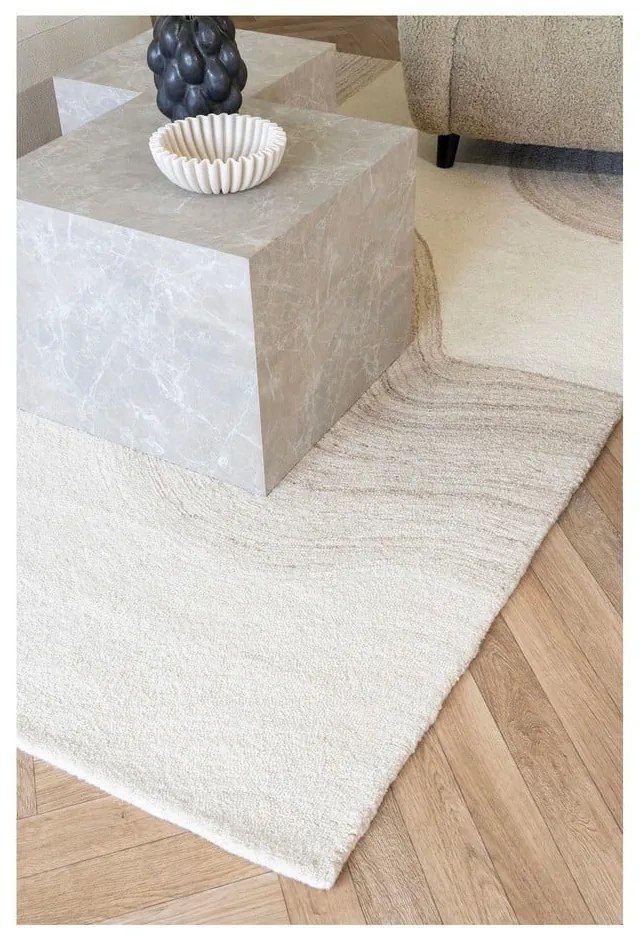 Krémszínű kézi szövésű gyapjú szőnyeg 200x300 cm Surat – House Nordic
