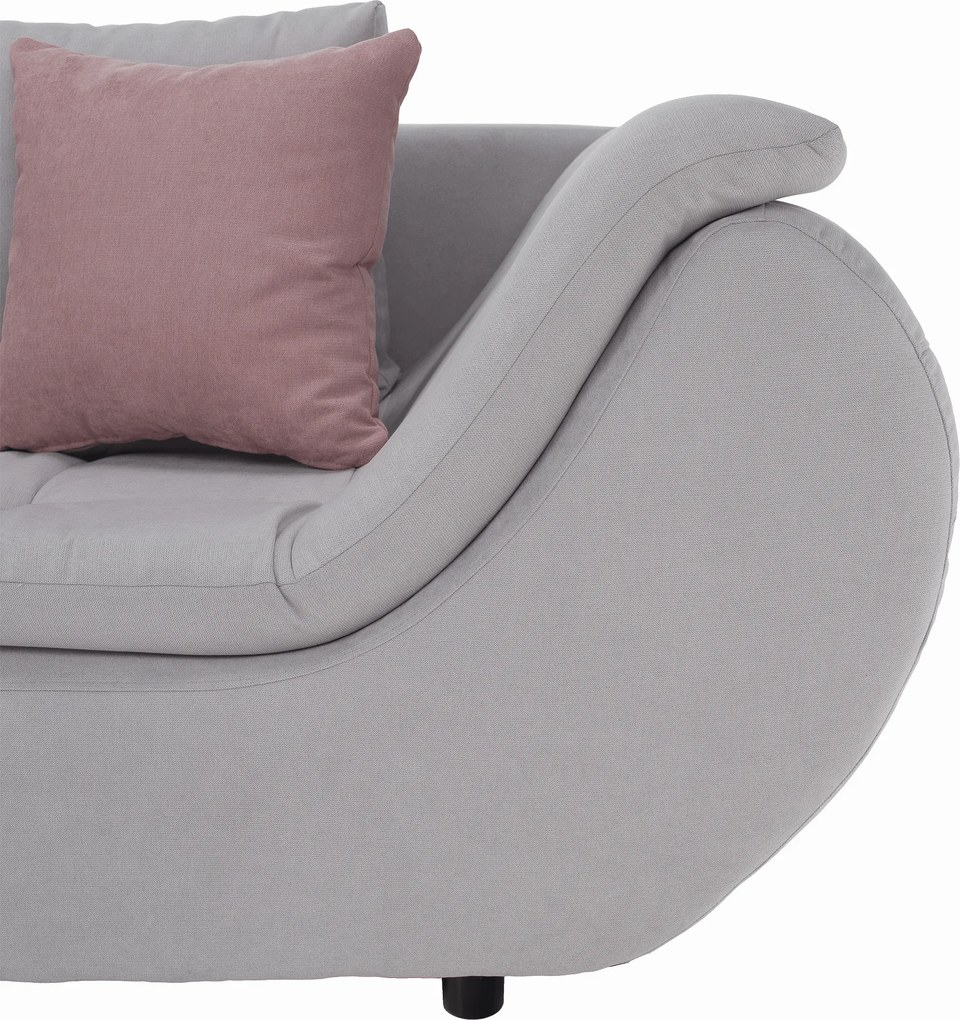 Ülőgarnitúra, világosszürke/púderrózsaszín, szövet, balos, BRATO