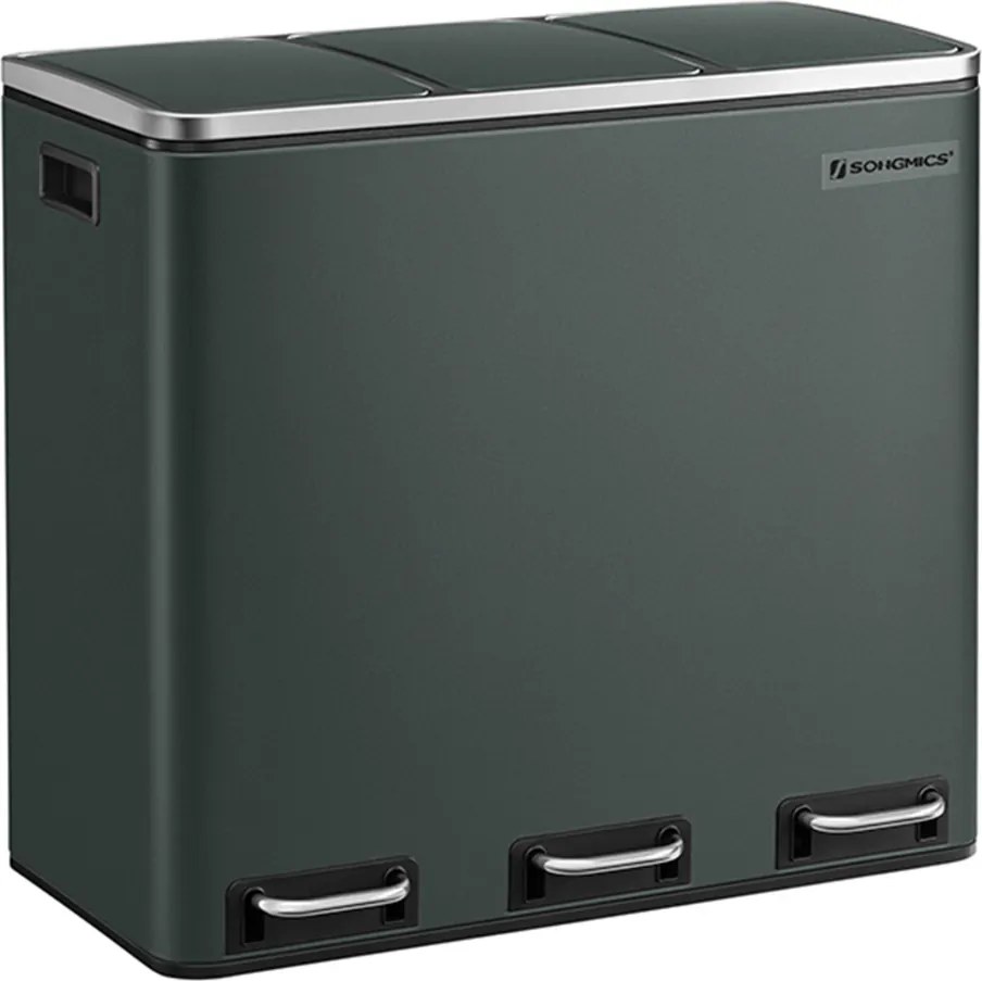 SORT szelektív hulladékgyűjtő 54 l (3×18 l), antracit SongmicsHome