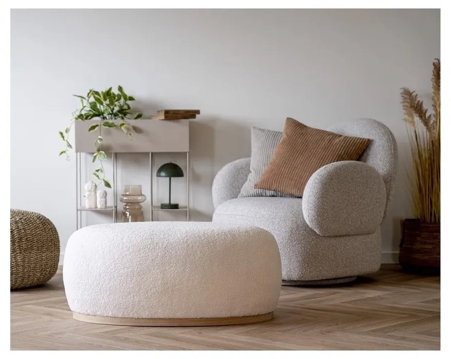 Világosszürke buklé fotel Messina – House Nordic