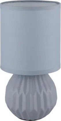 Globo 21730B Asztali lámpa, kerámia kék, textil kék, kábel PVC fehér, billenőkapcsoló a kábelen, ø: 120mm, M: 230mm, kábel hossza 1300mm, 1x E14 40W 230V izzó nélkül
