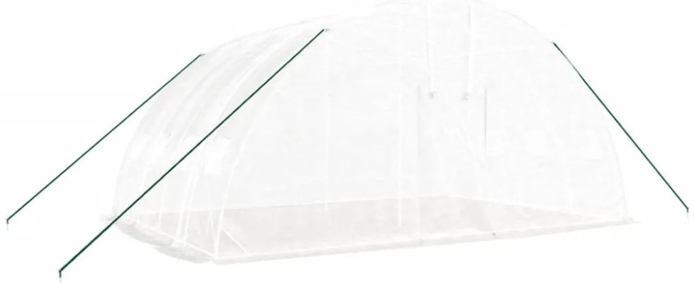 fehér acélvázas melegház 24 m² 6x4x2,85 m