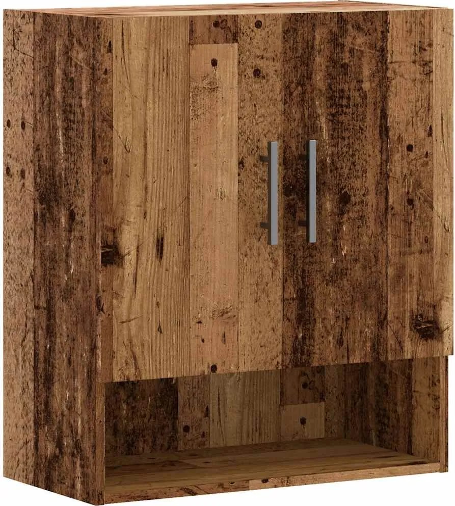vidaXL fali szekrény régi fa 60x31x70 cm gépelt fa