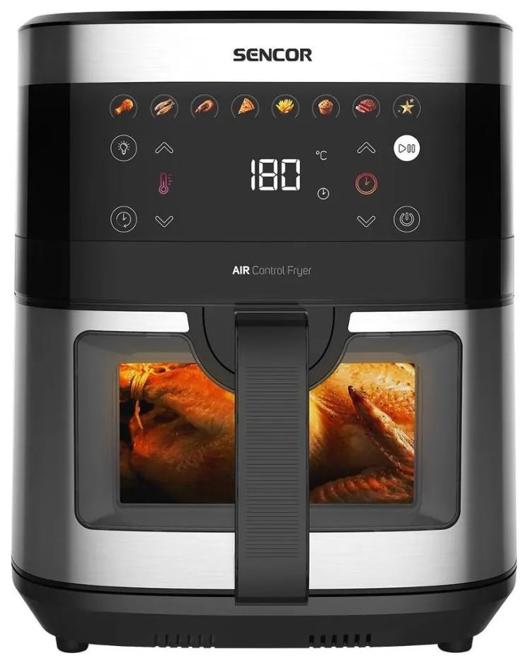Sencor légkeveréses fritőz 9 l 1700W 230V fekete/matt króm