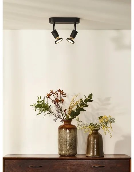 Lucide 11903/10/30 - LED spotlámpa JASTER-LED 2xGU10/5W/230V fekete