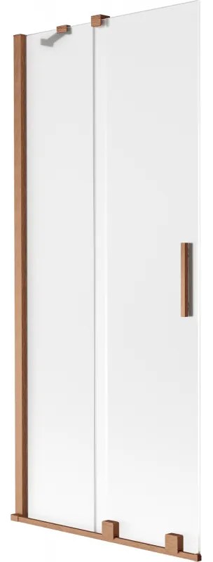 Mexen Velar, 2 szárnyas eltolható kádparaván 85 x 150 cm, 8 mm mattüveg, rézmatt, 896-085-000-31-65