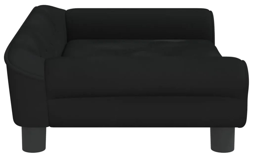 fekete bársony gyerekkanapé 70 x 45 x 26 cm