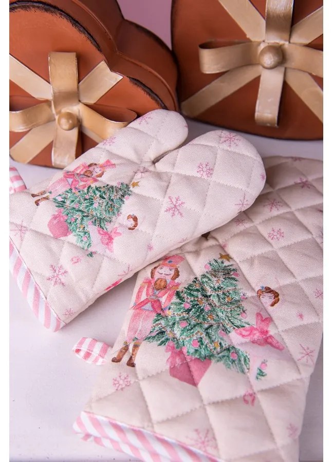 Pastel Nutcracker gyerek edényfogó kesztyű 12x21cm,100% pamut