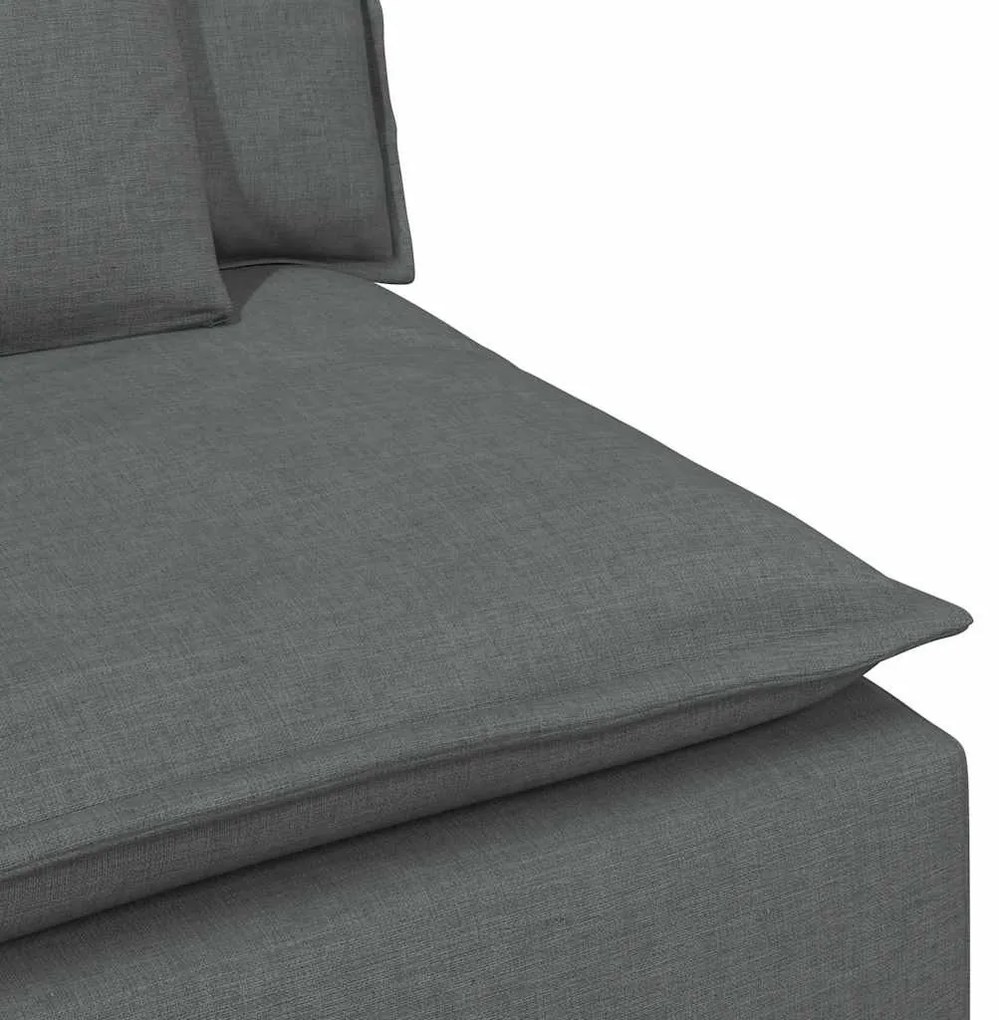 sötétszürke moduláris kanapé karfás végmodul párnákkal 100 cm