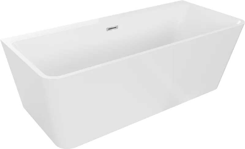 Mexen Volta szabadon álló fali kád 170 x 75 cm, fehér, króm túlfolyó - 51131707500-01