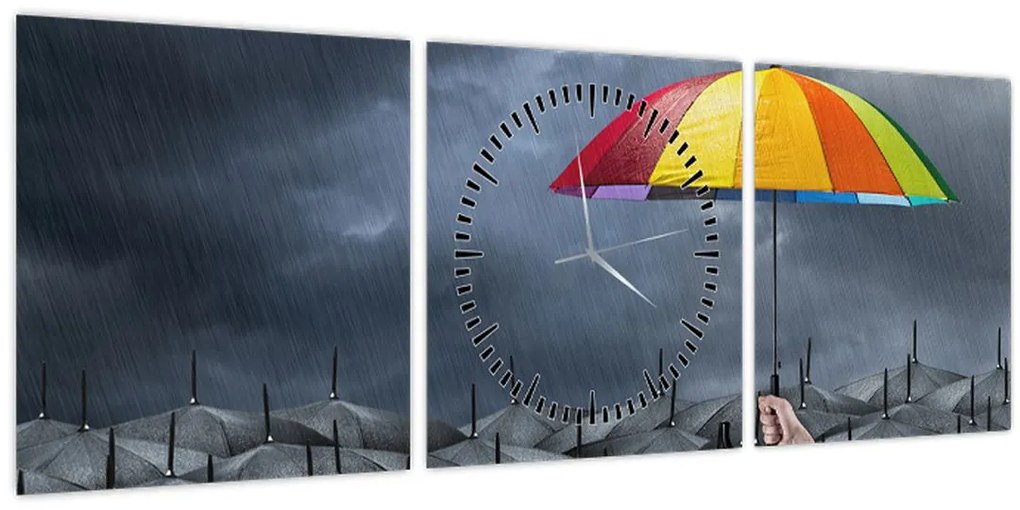 Kép - Esernyők (órával) (90x30 cm)