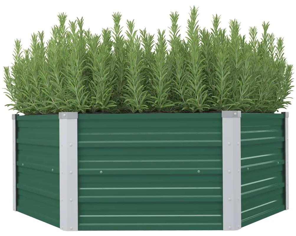 vidaXL zöld horganyzott acél kerti magaságyás 129 x 129 x 46 cm