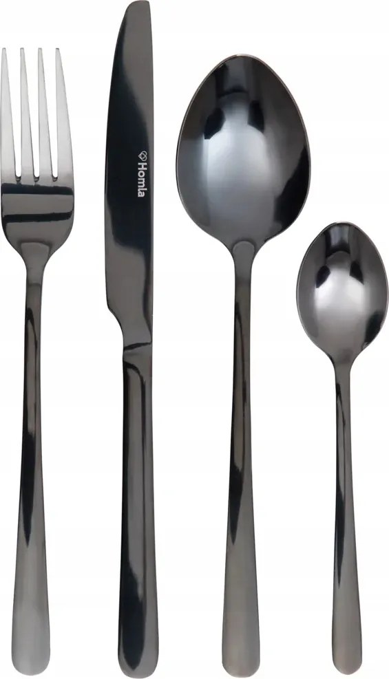 Lugano evőeszköz készlet fekete 24 db-os Homla