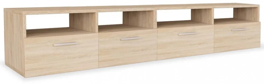 2 db tölgyfa színű faforgácslap TV szekrény 95 x 35 x 36 cm